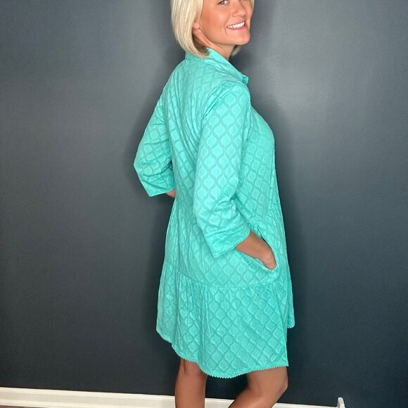 NEW! ModaPosa  Alcee Turquoise Shirt Dress Size XL - Picture 2 of 4
